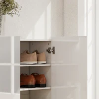 HOMCOM Schoenenkast met 10 planken voor 25-30 paar schoenen, soft-close deuren, wit(m-13)