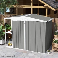 Outsunny Lot de 12 panouri din oțel galvanizat Rezistente la Intemperii, gri deschis, dim. unui panou 129L x 45l cm(m-8)