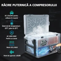 Outsunny Frigider Portabil 42,5L cu Compresor și Control prin Aplicație, -20℃ la 20℃(m-4)
