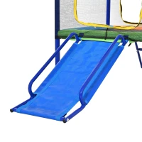 Juego exterior multifuncional 4 en 1 para niños, trampolín con red de seguridad, para 3–8 años, 336x217x238 cm, Multicolor(m-12)