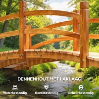 Outsunny houten tuinbrug 185 x 72 x 58 cm(m-6)