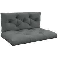 Outsunny Coussin d'assise Coussin siège Housse matelassée, avec capitonnage à boutons, 120 x 80 x 10 cm, Gris(m-7)