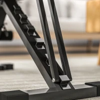 SPORTNOW Klappbare Workout-Bank, 6-stufige Rückenlehne, 4-stufiger Sitz, Metall, gepolstert, Schwarz(m-9)