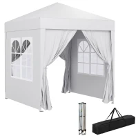 Outsunny Pop Up Gazebo Canopy, size (2 x2m)-White(m-9)