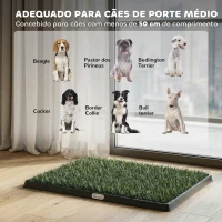 PawHut Sanita para Cães com Relva Artificial, 76x50,5 cm, Bandeja Higiênica para Cães para Treino com Drenagem, Verde(m-4)