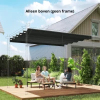 Outsunny Vervangend zeil voor 3x3m paviljoens, met waterafvoergaten, 2,50 x 2,55 m, Donkergrijs(m-10)