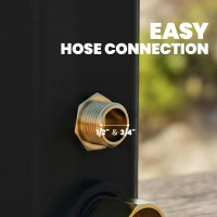 Outsunny Solar Shower 35L Garden Shower with Frost Protection, Swiveling Rain Shower Head, Faucet, Garden Hose Connection(m-4)