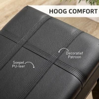 HOMCOM Pianobank met verborgen opbergruimte, zithocker, in hoogte verstelbaar, kunstleer, zwart(m-4)