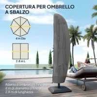 Outsunny Copertura per Ombrellone 3x3 m Impermeabile, Custodia Copri Ombrellone a Sbalzo con Cerniera e Laccio, Nero(m-4)