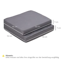 Outsunny Zestaw 2 poduszek na krzesła, 56 x 52 cm, z zamkiem, do sofy(m-3)