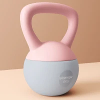 SPORTNOW Kettlebell de 6 kg Pesa Russa Preenchida de Areia Metálica e Alça Antiderrapante para Treino em Casa Ginásio 19x19x28 cm Rosa(m-7)