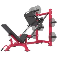 SPORTNOW Prensa de Piernas Profesional Máquina Musculación Piernas y Hack Squat 455 kg Aparato Ajustable 185x120x140cm Rojo(m-7)