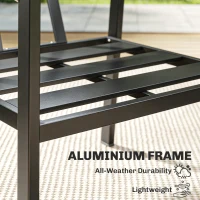 Outsunny Aluminium Garden Furniture Set, 4 Seater Outdoor Patio Furniture with Loveseat, 2 Armchairs, Slatted Table(m-4)