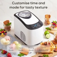 HOMCOM IJsmachine zonder Vooraf Invriezen met Ingebouwde Compressor, 1,5L, Wit(m-5)