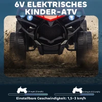 AIYAPLAY Kinder Quad Elektro 6V Kinderquad mit Vorwärts-, Rückwärtsfunktion, Musik, LED-Scheinwerfer Rot(m-4)
