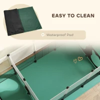 PawHut Pet Playpen with Waterproof Mat, DIY Small Animal Enclosure 34 Panels, Indoor/Outdoor Metal Pet Fence for Guinea Pigs(m-4)