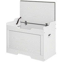 HOMCOM 103L Storage Chest, Modern Storage Trunk with Safety Hinge, Seat Pillow, Multi-Functional Shoe Bench for Living Room, Entryway, Bedroom, White