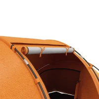Outsunny Tienda túnel para 4–6 personas, tienda de campaña con puerta, lona de suelo, 2000mm impermeable, Naranja(m-4)