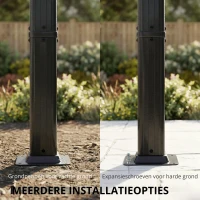 Outsunny Pergola 3 x 4 m terrasoverkapping met schuifdak, automatisch intrekbare rolluiken, UV50+ aluminiumframe(m-6)