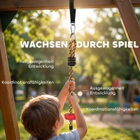 AIYAPLAY Kletterseil Schaukel Baum Kinderschaukel mit Plattform Scheibenschaukel Sitz Outdoor Spielset für 3-8 Jahre Kinder Grün(m-6)