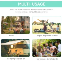 Outsunny Pergola tonnelle de jardin avec auvent réglable acier polyester haute densité 3 x 2,5 m gris foncé(m-5)