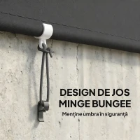 Outsunny Jaluzea Rulou Opacă pentru Exterior, 240x160 cm, Gri Închis(m-7)