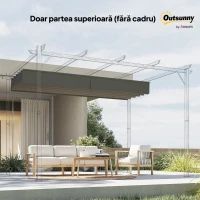 Outsunny Tettuccio di Ricambio per Gazebo 3x3 m con 10 Fori di Drenaggio Grigio(m-9)
