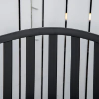 Outsunny Bancă de Grădină cu 2-3 Locuri din Metal, Bancă de Exterior cu Măsuță Extensibilă, Spătar cu Șipci și Cotiere, pentru Balcon, Terasă și Curte, 150x58.5x90 cm, Negru(m-7)