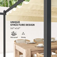 Pergola 4x4m, Pawilon ogrodowy, Aluminium, Beżowy(m-5)