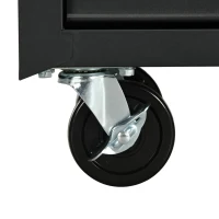 DURHAND Carro de Herramientas con 7 Cajones Cerradura Asa 2 Ruedas con Freno de Bloqueo para Garaje Hogar Negro(m-8)