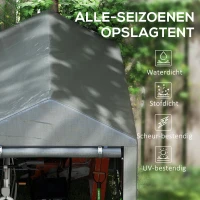 Outsunny Opslagtent met Staalframe robuust weerbestendig, Donkergrijs(m-6)