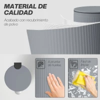 HOMCOM Cubo de Basura Cocina 30L con Pedal Tapa de Cierre Suave y Cubo Extraíble para Dormitorio Oficina Estudio Salón Gris(m-6)