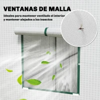 Outsunny Invernadero de Exterior con Ventanas de Malla y Puerta con Cremallera para Cultivar Plantas Flores 196x77x197 cm Blanco(m-6)