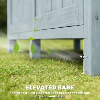 Outsunny Szafka ogrodowa z drewna odporna na warunki atmosferyczne, schowek z podwójnymi drzwiami, magnetycznym zamknięciem, na taras lub ogród 85 x 54 x 170 cm, szara(m-8)