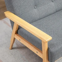 HOMCOM Canapé 3 places 154,5, canapé scandinave avec dossier capitonné, assise rembourrée et accoudoirs, gris(m-7)