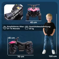 AIYAPLAY Kinder Quad Elektro 6V Kinderquad mit Vorwärts-, Rückwärtsfunktion, Musik, LED-Scheinwerfer Rosa(m-3)