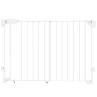 PawHut Barrière de sécurité pour chiens 74,5-111,5 cm Porte pour chiens pour escaliers avec loquet Fermeture automatique Blanc(m-7)