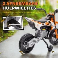 AIYAPLAY Elektrisch Kindermotorfiets met Handmatige Gascontrole, Zijwielen, Muziek, Oranje(m-7)