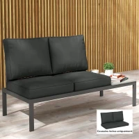 Outsunny Ensemble de 3 coussins d'extérieur pour banquette canapé, 1 coussin d'assise et 2 coussins de dossier, déhoussables(m-10)