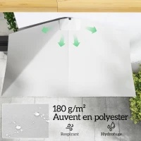 Outsunny Demi-parasol Ø 230 cm Parasol de balcon terrasse avec manivelle Protection solaire UV Polyester, crème(m-6)