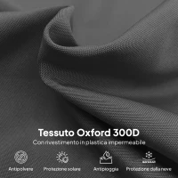 Outsunny Copertura per Ombrellone 3x3 m Impermeabile, Custodia Copri Ombrellone a Sbalzo con Cerniera e Laccio, Nero(m-5)