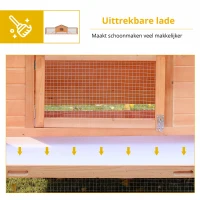 PawHut Konijnenhok konijnenkooi haas konijn hok voor kleine dieren(m-7)