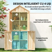 Outsunny Dulap de Exterior pentru Unelte cu Rafturi Detașabile(m-7)