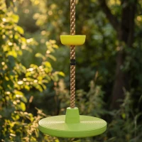 AIYAPLAY Kletterseil Schaukel Baum Kinderschaukel mit Plattform Scheibenschaukel Sitz Outdoor Spielset für 3-8 Jahre Kinder Grün(m-9)