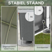 Outsunny Opslagtent met Staalframe robuust weerbestendig, Donkergrijs(m-5)