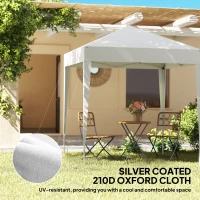 Outsunny Pop Up Gazebo Canopy, size (2 x2m)-White(m-5)