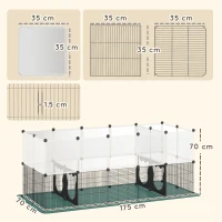 PawHut Pet Playpen with Waterproof Mat, DIY Small Animal Enclosure 34 Panels, Indoor/Outdoor Metal Pet Fence for Guinea Pigs(m-3)