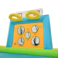 Château gonflable parc aquatique pour enfants, avec toboggan et pataugeoire, pour 3–10 ans, 360x320x200 cm, Multicolore(m-10)