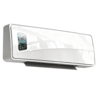 HOMCOM Calefactor Eléctrico de Pared 2000W con 3 Modos Pantalla LED Termostato Temporizador y Oscilación Blanco(m-10)