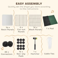 PawHut Pet Playpen with Waterproof Mat, DIY Small Animal Enclosure 34 Panels, Indoor/Outdoor Metal Pet Fence for Guinea Pigs(m-8)